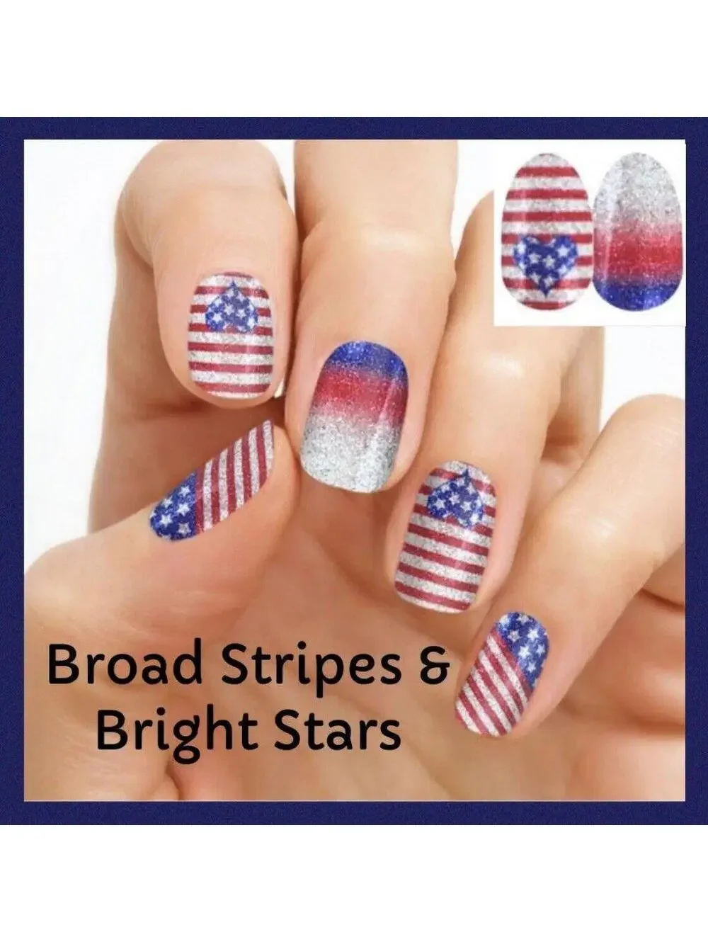 NWT *RARE* Color Street Broad Stripes + Bright Stars Real Nail Polish St…